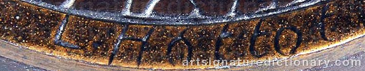 Authentic signature by Louis HOTTOT on  artwork