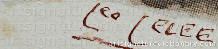 Authentic signature by Léo LELÉE on  artwork