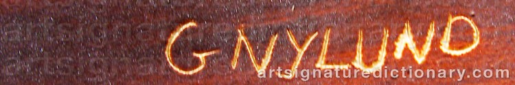 Authentic signature by Gunnar NYLUND on  artwork
