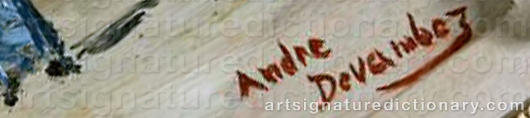 Authentic signature by Andre DEVAMBEZ on  artwork