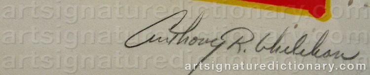 Authentic signature by Antony WHELIHAN on  artwork