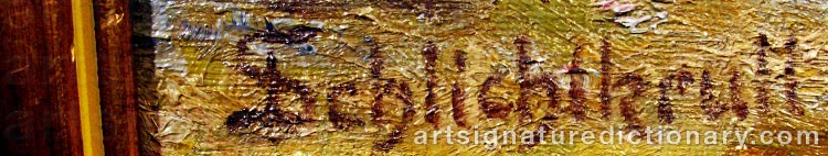 Authentic signature by Johan Christopher SCHLICHTKRULL on  artwork