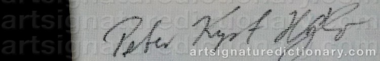 Authentic signature by Peter Kyst HØJBO on artwork