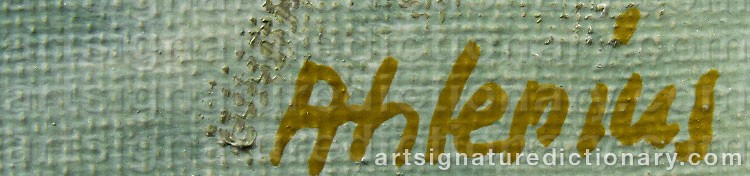 Authentic signature by Yngve AHLENIUS on  artwork