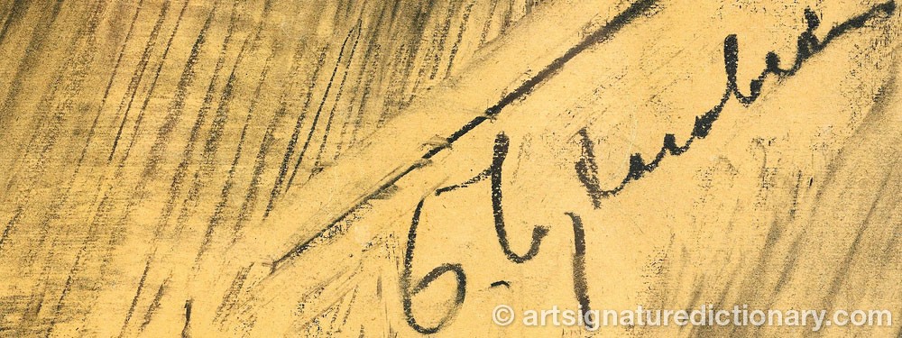 Authentic signature by Vladimir Petrovich ANDERSON on  artwork