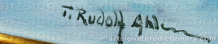 Authentic signature by Tage Rudolf AHLM on  artwork