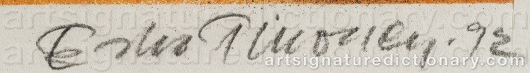 Authentic signature by Esko TIRRONEN on Drawing/Graphic/Print artwork