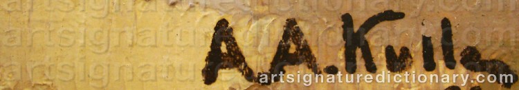 Authentic signature by Axel A. KULLE on  artwork