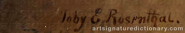 Authentic signature by Toby (Tobias) Edward ROSENTHAL on Painting/Watercolour artwork