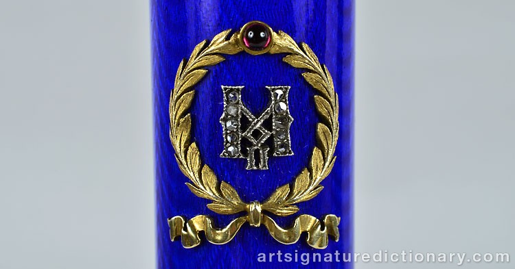 Close-up details showing Carl FABERGÉ signature forgery characteristics