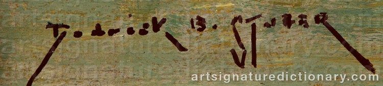 Authentic signature by Dedrick Brandes STUBER on  artwork