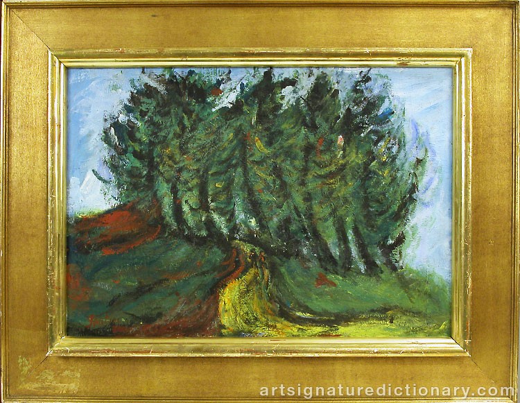 Close-up details showing Chaim SOUTINE signature forgery characteristics