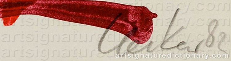 Authentic signature by Günther UECKER on artwork