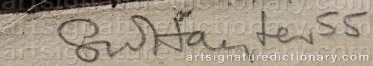 Authentic signature by Stanley William HAYTER on  artwork