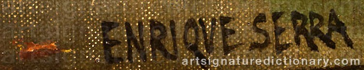Authentic signature by Enrique SERRA Y AUQUÉ on  artwork