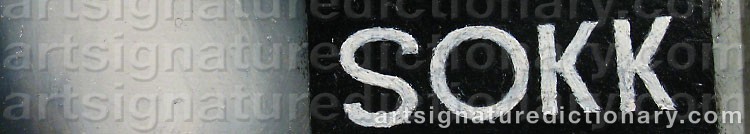 Authentic signature by D. SOKK on  artwork