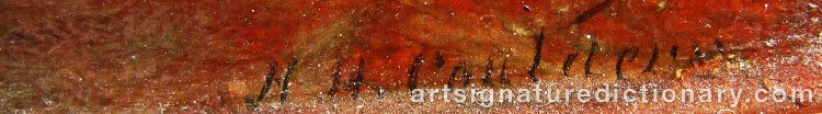 Authentic signature by Horatio Henry COULDERY on  artwork