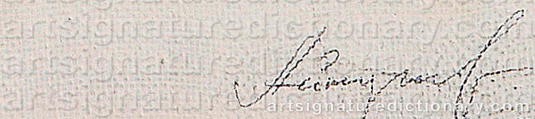 Authentic signature by Vladimir Vladimirovich AITUGANOV on  artwork