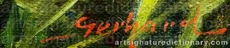 Authentic signature by GERHARD on  artwork