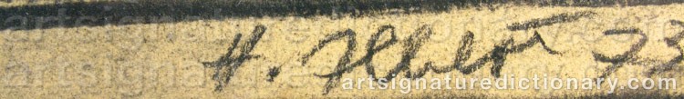 Authentic signature by Hermann ALBERT on  artwork