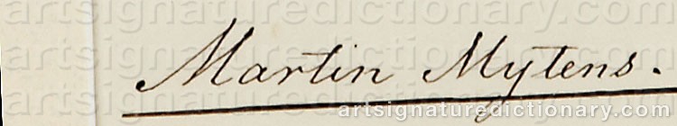 Authentic signature by Martin Van The Younger MEYTENS on  artwork