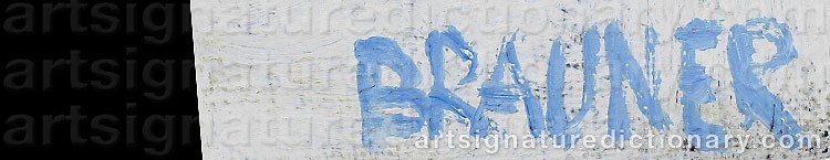 Authentic signature by Jan BRAUNER on  artwork