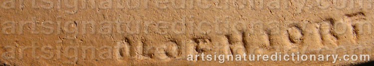 Authentic signature by Olof HJORT on artwork
