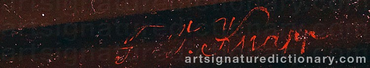 Authentic signature by F.o. KNAPP on  artwork