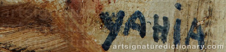 Authentic signature by Yahia TURKI on  artwork