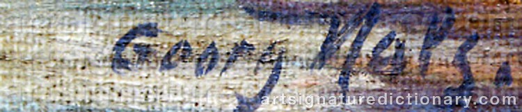Authentic signature by Georg HALS on  artwork