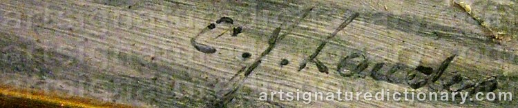 Authentic signature by Charles James LAUDER on  artwork