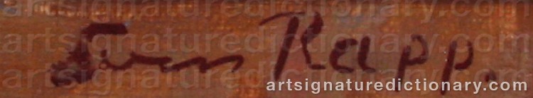 Authentic signature by Sven RAPP on  artwork