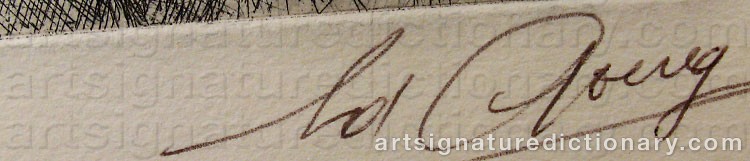 Authentic signature by Edouard Joseph GOERG on artwork