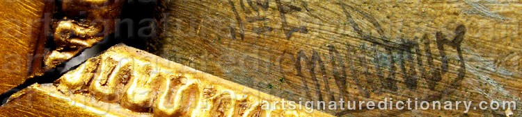 Authentic signature by James Edwin MEADOWS on  artwork