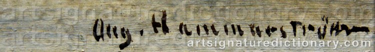 Authentic signature by August HAMMARSTRÖM on  artwork