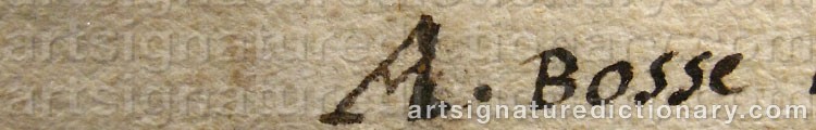 Authentic signature by Abraham BOSSE on  artwork