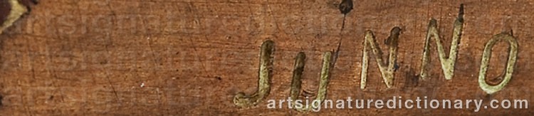 Authentic signature by Tapio JUNNO on  artwork