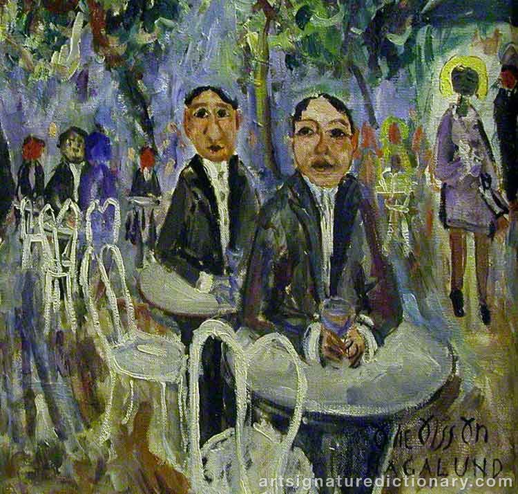 Close-up details showing Olle OLSSON HAGALUND signature forgery characteristics