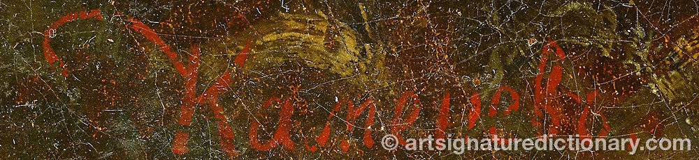 Authentic signature by Valerian Konstantinovich KAMENEV on  artwork