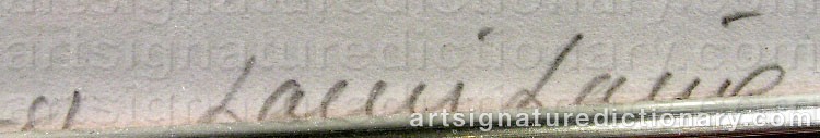 Authentic signature by Lauri LAINE on Drawing/Graphic/Print artwork
