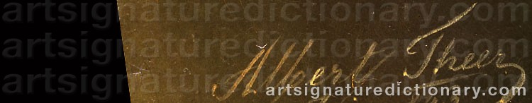 Authentic signature by Albert THEER on  artwork