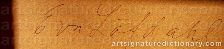 Authentic signature by Eva LÖFDAHL on  artwork