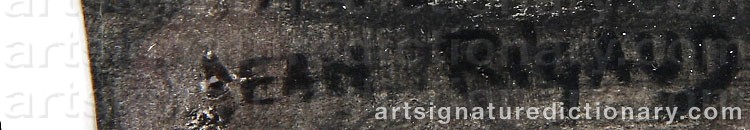 Authentic signature by Jean RIGAUD on  artwork