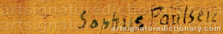 Authentic signature by Sophus PAULSEN on artwork
