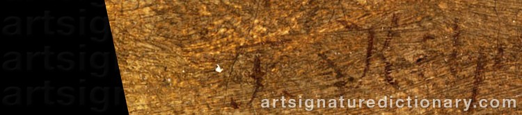 Authentic signature by Friedrich Anton KILP on  artwork