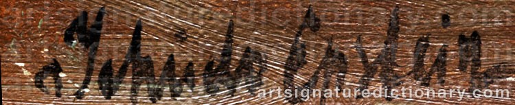 Authentic signature by Jehudo EPSTEIN on  artwork