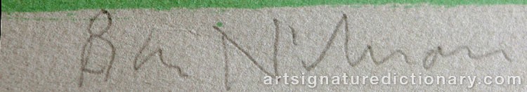 Authentic signature by Åke NILSSON on  artwork
