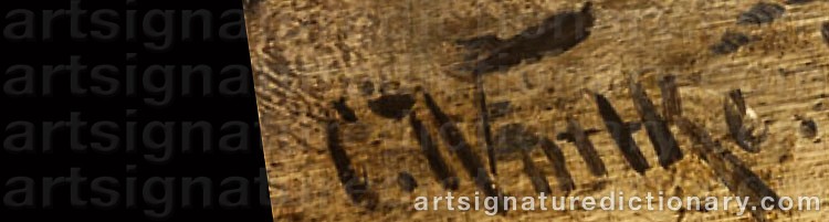 Authentic signature by Carl WUTTKE on  artwork