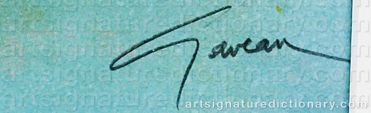 Authentic signature by Claude GAVEAU on  artwork