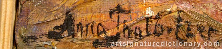 Authentic signature by Anna THALBITZER on  artwork